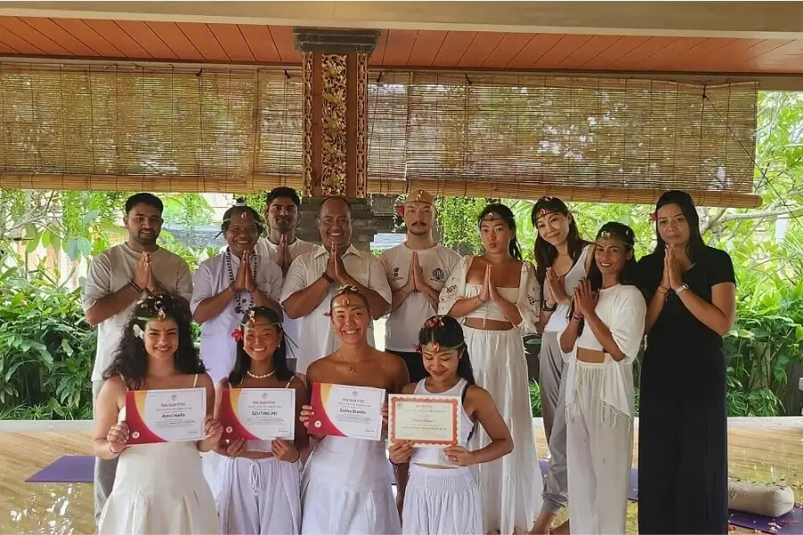 Group Photo of Students and Instructors at Bali Yogshala
