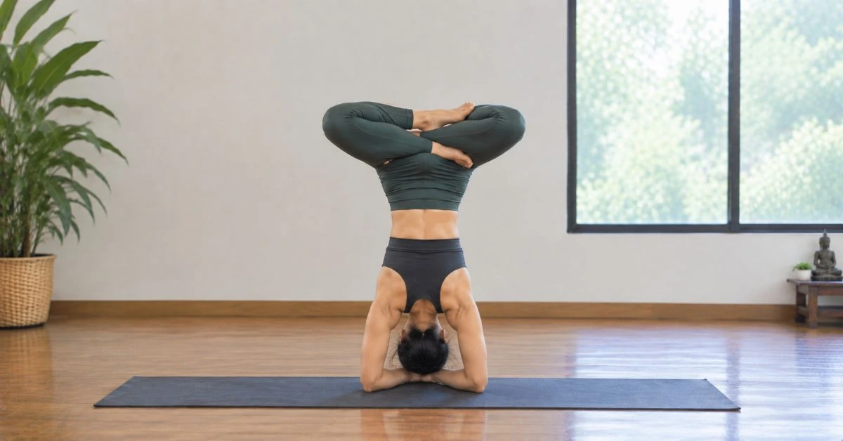  Lotus in Headstand Preparation